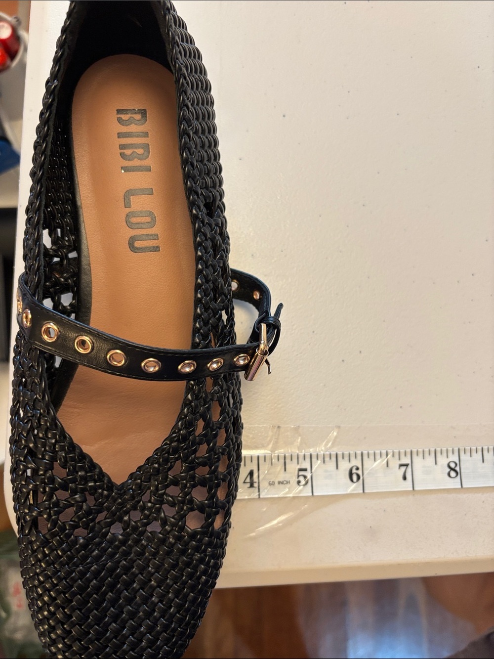 Bibi Lou Woven Moto Ballet Flat Size 40 Mary Jane Eyelet Strap Leather Boho Chic - Picture 10 of 10